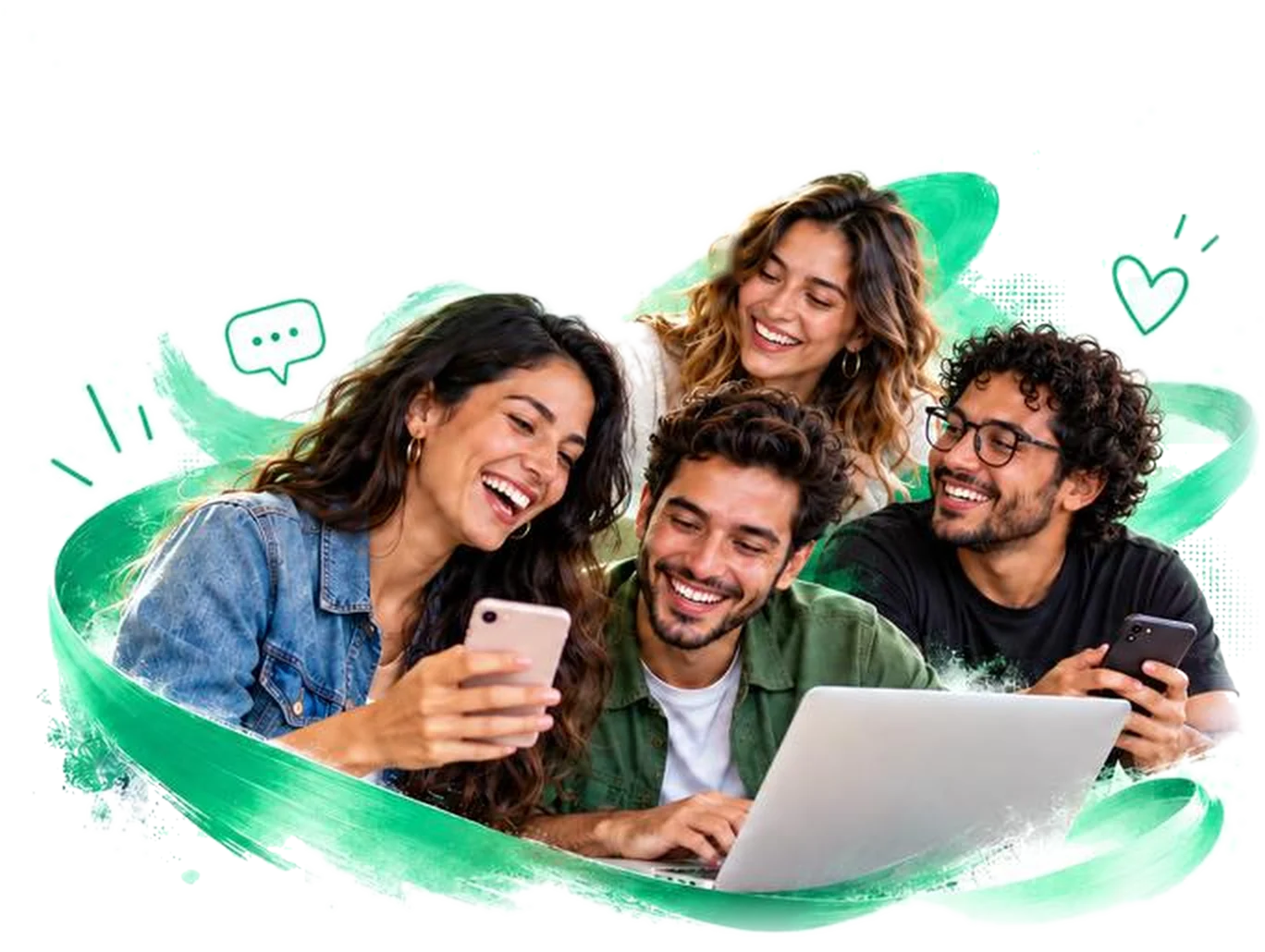 Amigos compartiendo y conversando en Live Plus